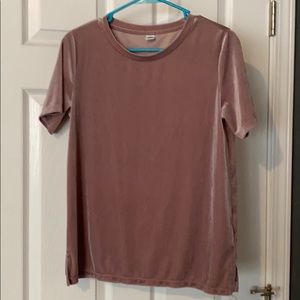 Short sleeve mauve velvet women’s top